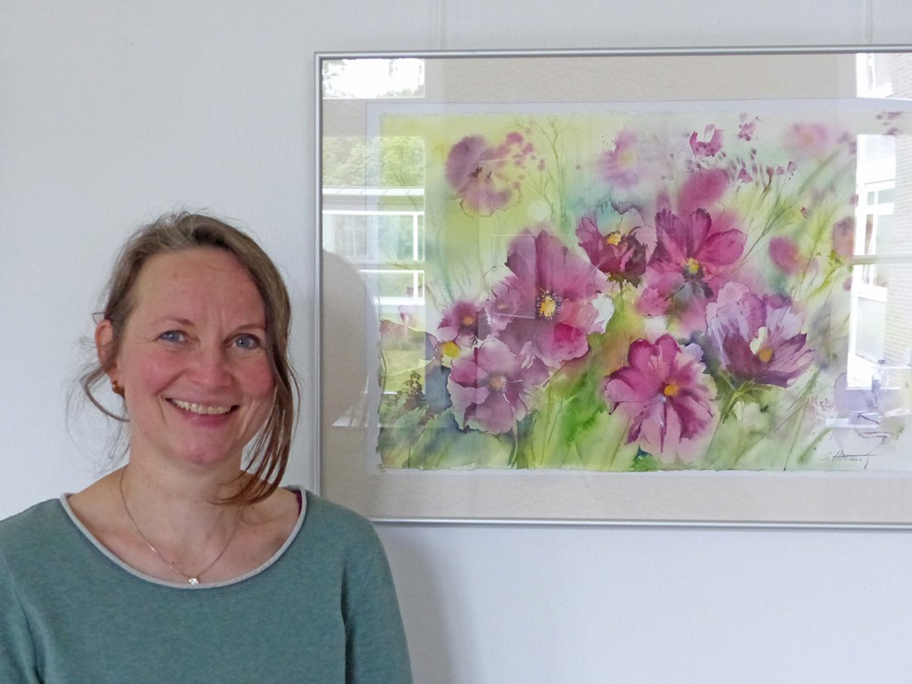 Susanne Hohaus präsentiert erstmals ihre Aquarelle in der Landvolkshochschule.