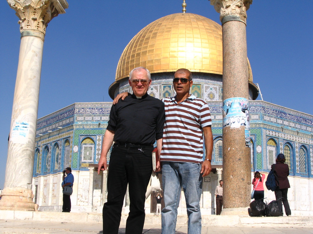 Konrad Schmidt auf seiner letzten Reise nach Israel mit der Landvolkshochschule 2007, Jerusalem, Felsendom