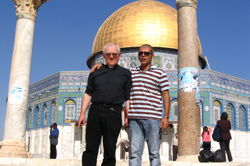 Konrad Schmidt auf seiner letzten Reise nach Israel mit der Landvolkshochschule 2007, Jerusalem, Felsendom